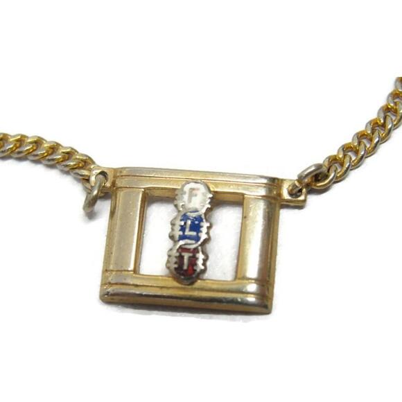 "FLT" Swank Tie Bar Chain Gold Tone Vintage Men Dress Accessories - Picture 8 of 13